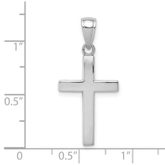 14k White Gold Polished Cross Charm - 6
