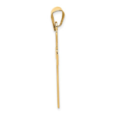 14k Polished Cross Pendant - 39