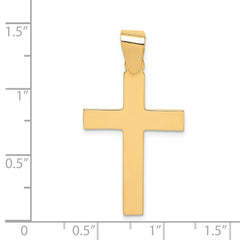 14k Polished Cross Pendant - 39
