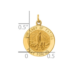 14k Our Lady of Fatima Medal Charm - 2