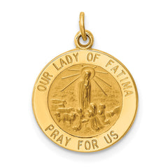 14k Our Lady of Fatima Medal Charm - 2
