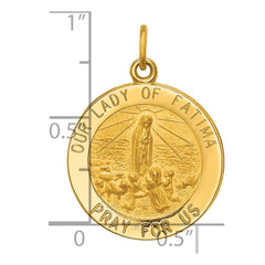 14k Our Lady of Fatima Medal Pendant - 2