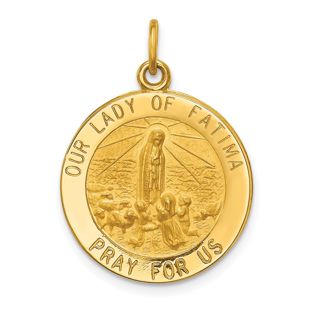 14k Our Lady of Fatima Medal Pendant - 2
