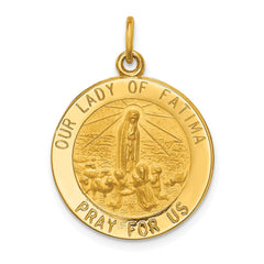 14k Our Lady of Fatima Medal Pendant - 2