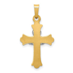 14k Two-tone Claddagh Cross Pendant - 2