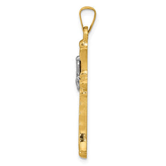 14k Two-tone Claddagh Cross Pendant - 3