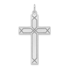 14K White Gold Laser Designed Cross Pendant - 2