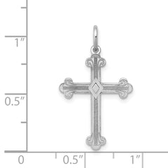 14K White Gold Laser Designed Cross Pendant - 8