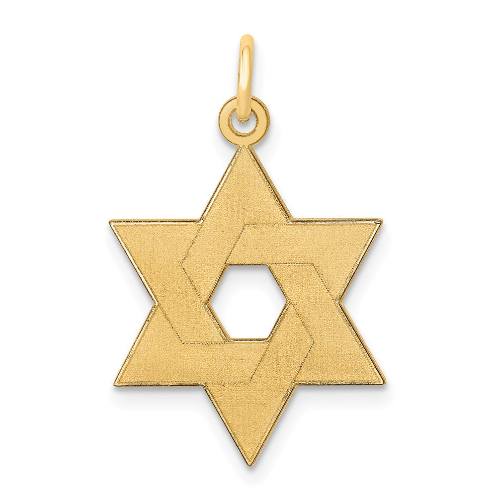14K Laser Designed Star of David Pendant - 3