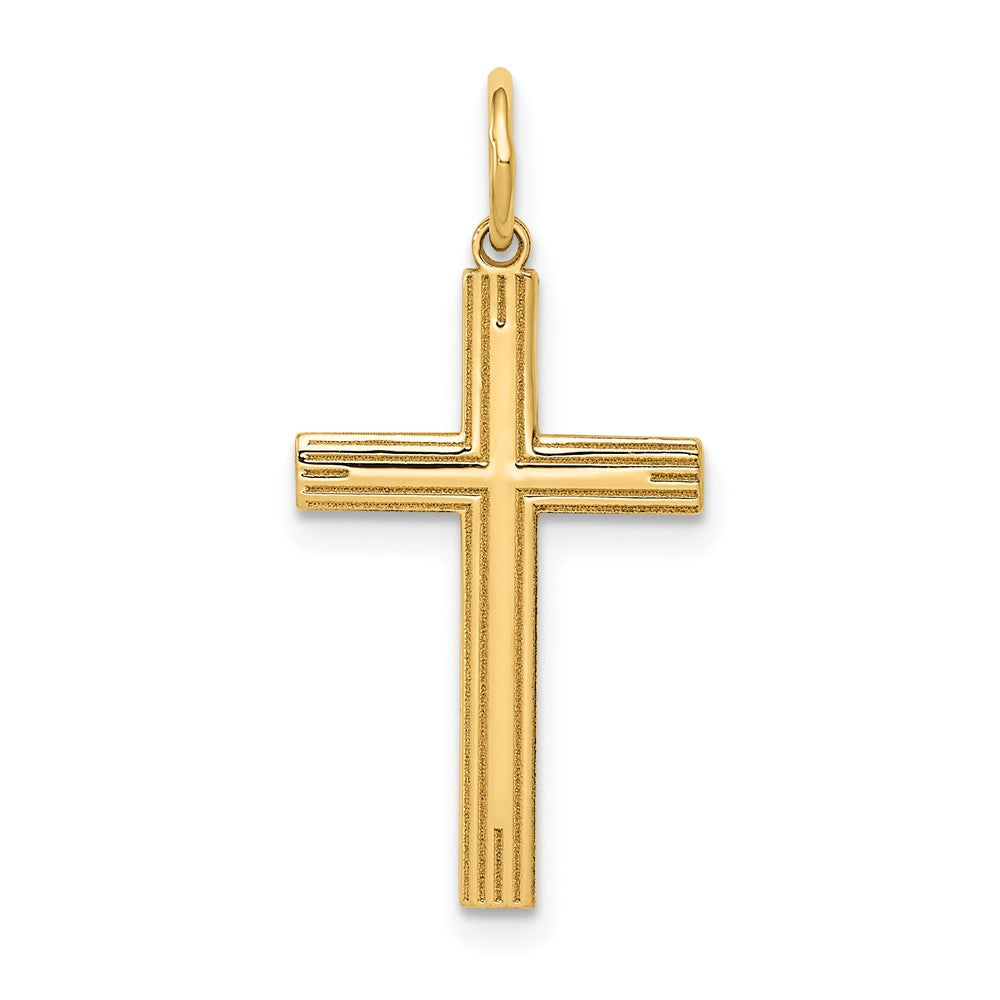 14K Laser Designed Cross Pendant - 10