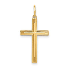 14K Laser Designed Cross Pendant - 10