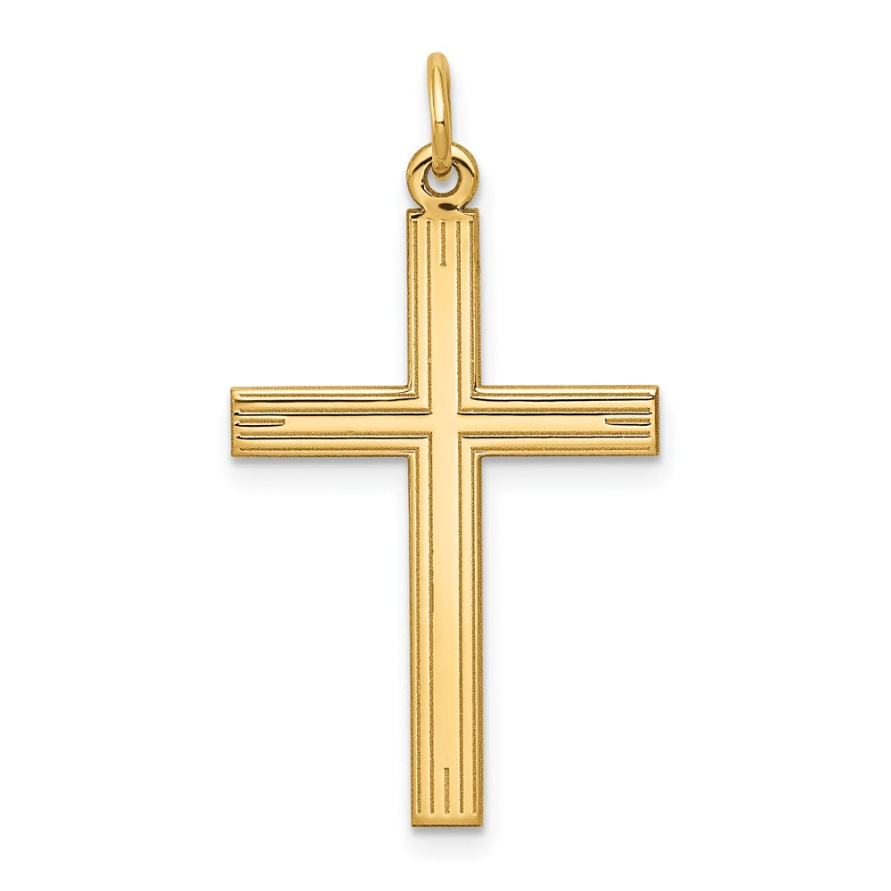 14K Laser Designed Cross Pendant - 4