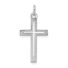 14K White Gold Laser Designed Cross Pendant - 4