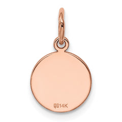 14k Rose Gold Plain .009 Gauge Circular Engraveable Disc Charm - 3