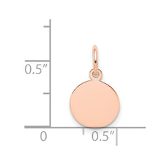 14k Rose Gold Plain .018 Gauge Circular Engraveable Disc Charm - 2