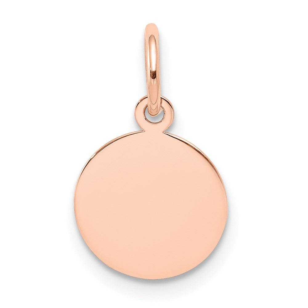 14k Rose Gold Plain .018 Gauge Circular Engraveable Disc Charm - 2