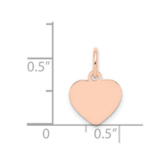 14k Rose Gold Plain .011 Gauge Engraveable Heart Disc Charm - 2