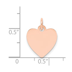 14k Rose Gold Plain .013 Gauge Engraveable Heart Disc Charm - 5