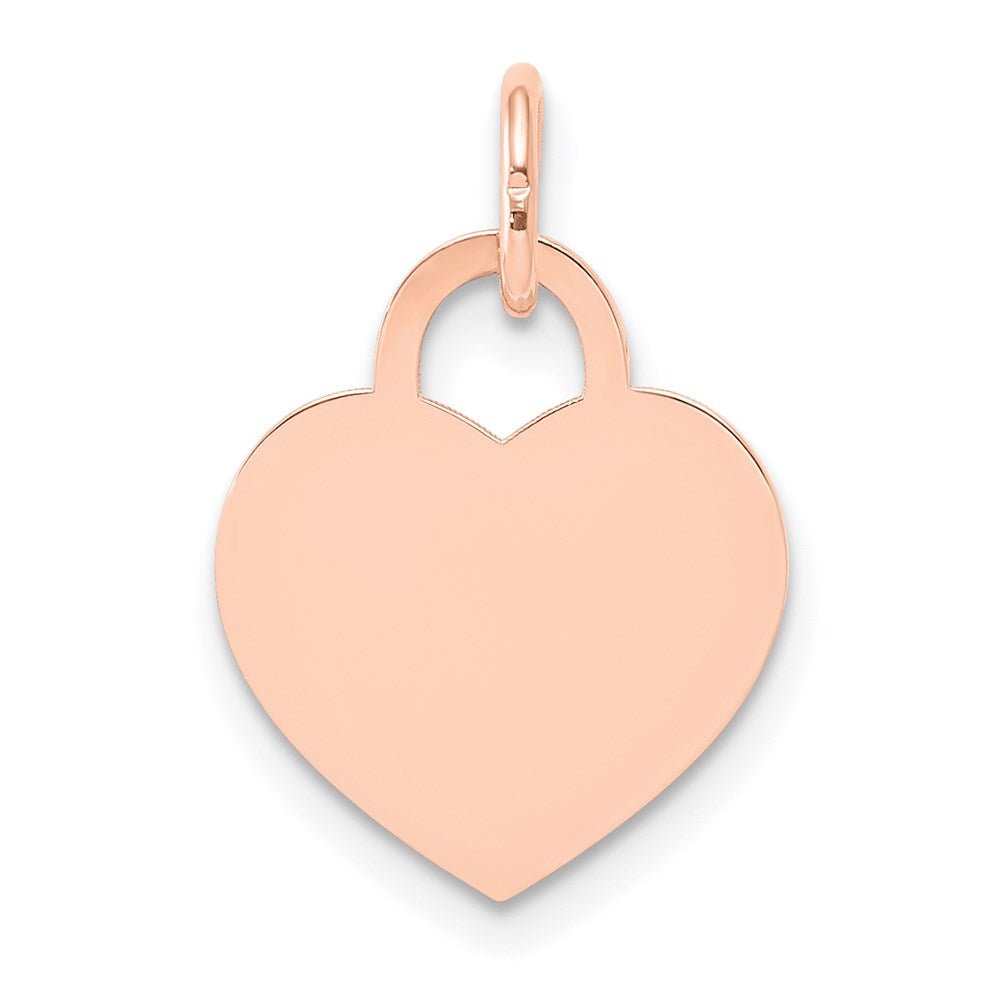 14k Rose Gold Medium Engraveable Heart Charm - 2