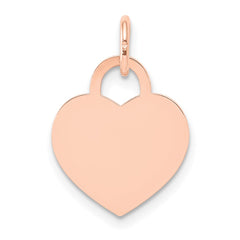 14k Rose Gold Medium Engraveable Heart Charm - 2