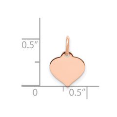 14k Rose Gold Heart Disc Charm - 2