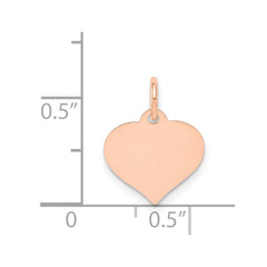 14k Rose Gold Heart Disc Charm - 13