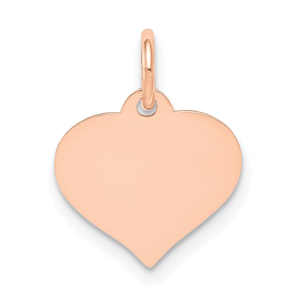 14k Rose Gold Heart Disc Charm - 12