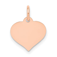 14k Rose Gold Heart Disc Charm - 13
