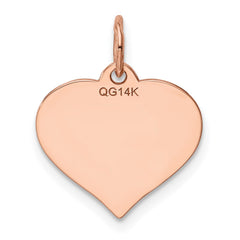 14k Rose Gold Heart Disc Charm - 14