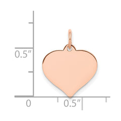 14k Rose Gold Heart Disc Charm - 14