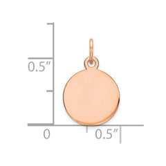 14K Rose Gold Round Disc Charm - 11