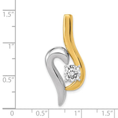14k Two-tone Peg-Set Fancy Slide Mounting Fits up to 6mm Regular/8mm Fancy or Reversible Omega