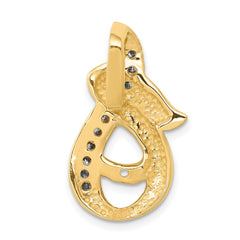 14k Peg-set VS Diamond Semi-Mount Slide Fits up to 6mm Regular/8mm Fancy or Reversible Omega