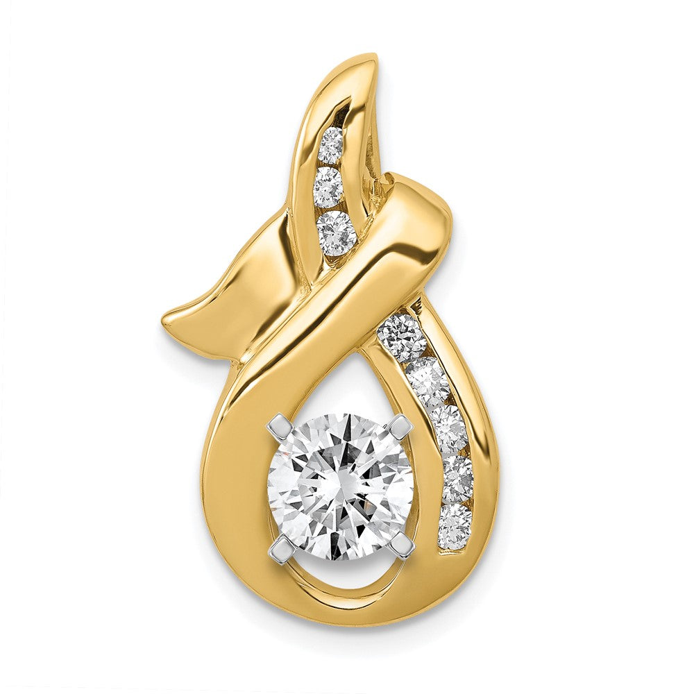 14k Peg-set VS Diamond Semi-Mount Slide Fits up to 6mm Regular/8mm Fancy or Reversible Omega