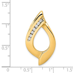 14k Complete 1/5 carat AAA Diamond Slide Fits up to 6mm Regular/8mm Fancy or Reversible Omega