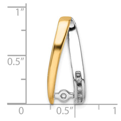 14k Two-tone Peg-Set and Channel Diamond Slide Mounting Fits up to 4mm Regular/6mm Fancy or Reversible Omega
