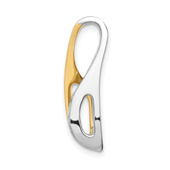 14k Two-tone Peg-Set AA Diamond Semi-Mount Slide Fits up to 4mm Regular/6mm Fancy or Reversible Omega