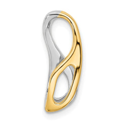 14k Two-tone Peg-Set and Channel Diamond Slide Mounting Fits up to 2mm Regular/6mm Fancy or Reversible Omega