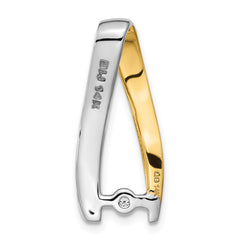14k Two-tone Peg-Set A Diamond Semi-Mount Slide Fits up to 6mm Regular/8mm Fancy or Reversible Omega
