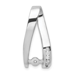 14k White Gold Peg-Set A Diamond Semi-Mount Slide Fits up to 8mm Regular/6mm Fancy or Reversible Omega