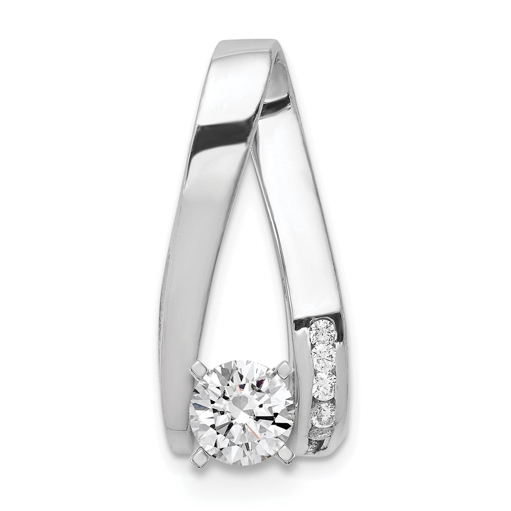 14k White Gold Peg-Set A Diamond Semi-Mount Slide Fits up to 8mm Regular/6mm Fancy or Reversible Omega