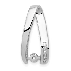 14k White Gold Peg-Set VS Diamond Semi-Mount Slide Fits up to 4mm Regular/6mm Fancy or Reversible Omega