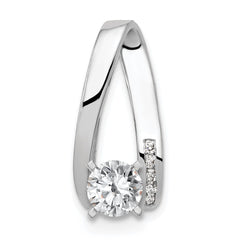 14k White Gold Peg-Set VS Diamond Semi-Mount Slide Fits up to 4mm Regular/6mm Fancy or Reversible Omega