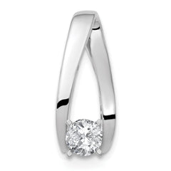 14k White Gold Peg-Set Diamond Slide Mounting Fits up to 4mm Regular/6mm Fancy or Reversible Omega