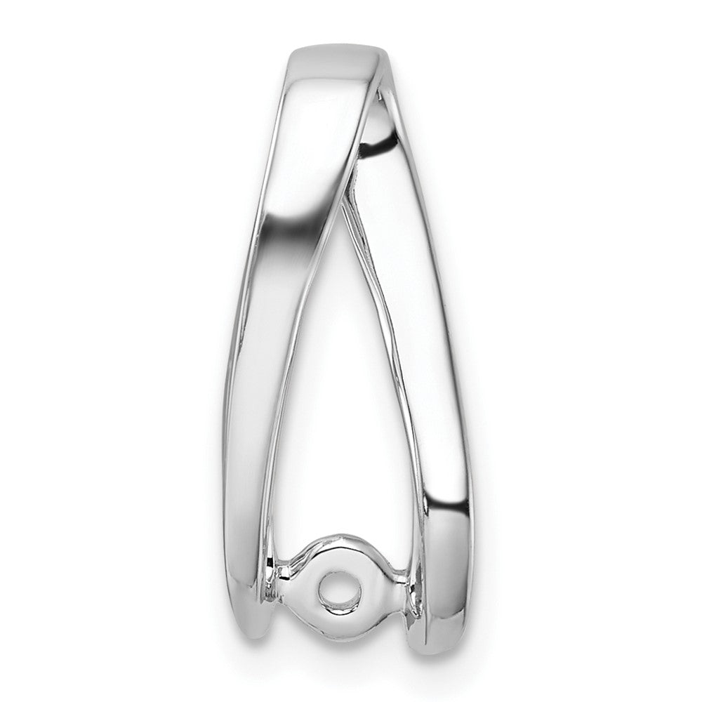 14k White Gold Peg-Set Diamond Slide Mounting Fits up to 2mm Regular/6mm Fancy or Reversible Omega