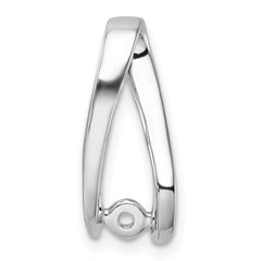 14k White Gold Peg-Set Diamond Slide Mounting Fits up to 2mm Regular/6mm Fancy or Reversible Omega