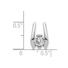 14k White Gold Complete AAA 4.75mm Diamond Slide Fits up to 3mm Fancy or Reversible Omega Only