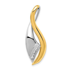14k Two-Tone Complete 1/5 carat AA Diamond Twisted Ribbon Slide Fits up to 6mm Regular/Fancy/Reversible Omega