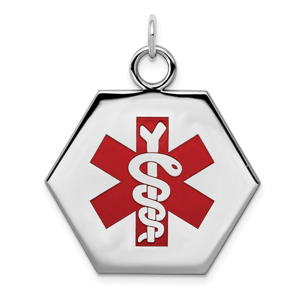 Sterling Silver Rhodium-plated Medical Jewelry Pendant - 2