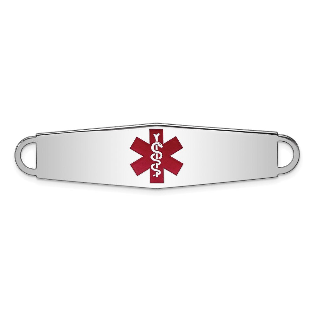 Sterling Silver Rhodium-plated Medical ID Plate - 10